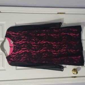 Worthington black lace dress women's size 8